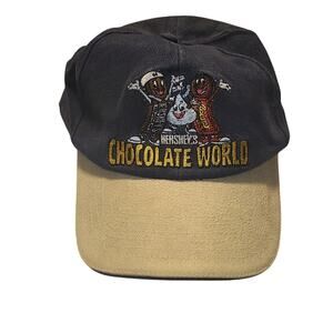 VTG Jhats Hershey's Chocolate World Cap Hat Hershey PA Blue W/ Fades Adjustable